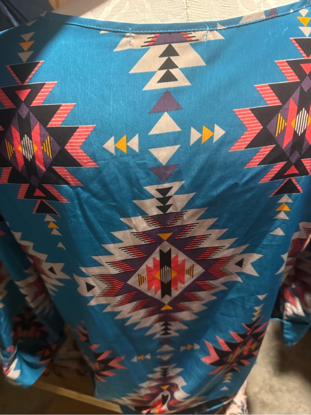 Liberty Love Teal Aztec V‑Neck Tunic - Picture 5 of 6